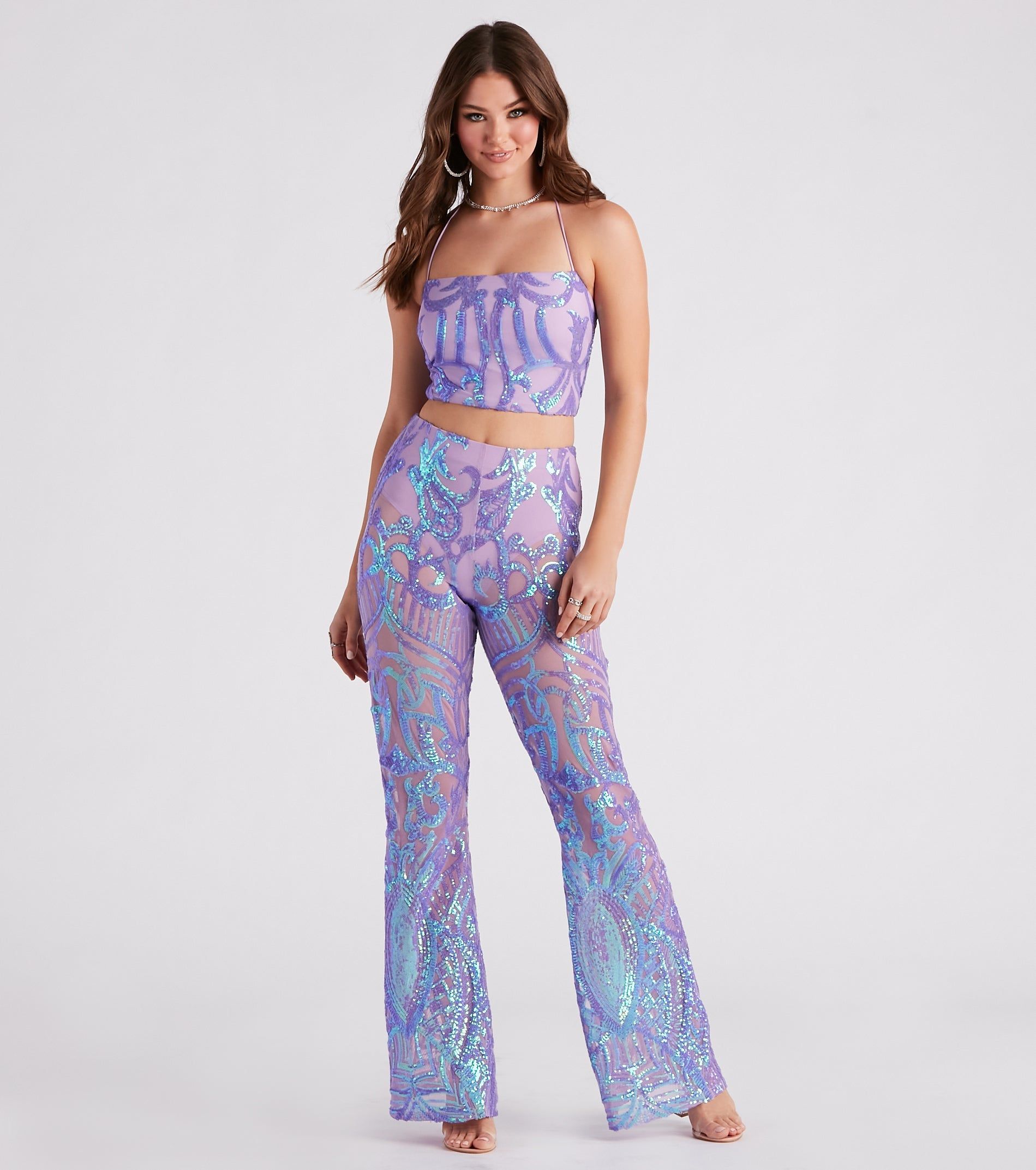 PLACEHOLDER - Glitzy Night Out Sequin Flare Pants sold by Windsor product image thumbnail 2