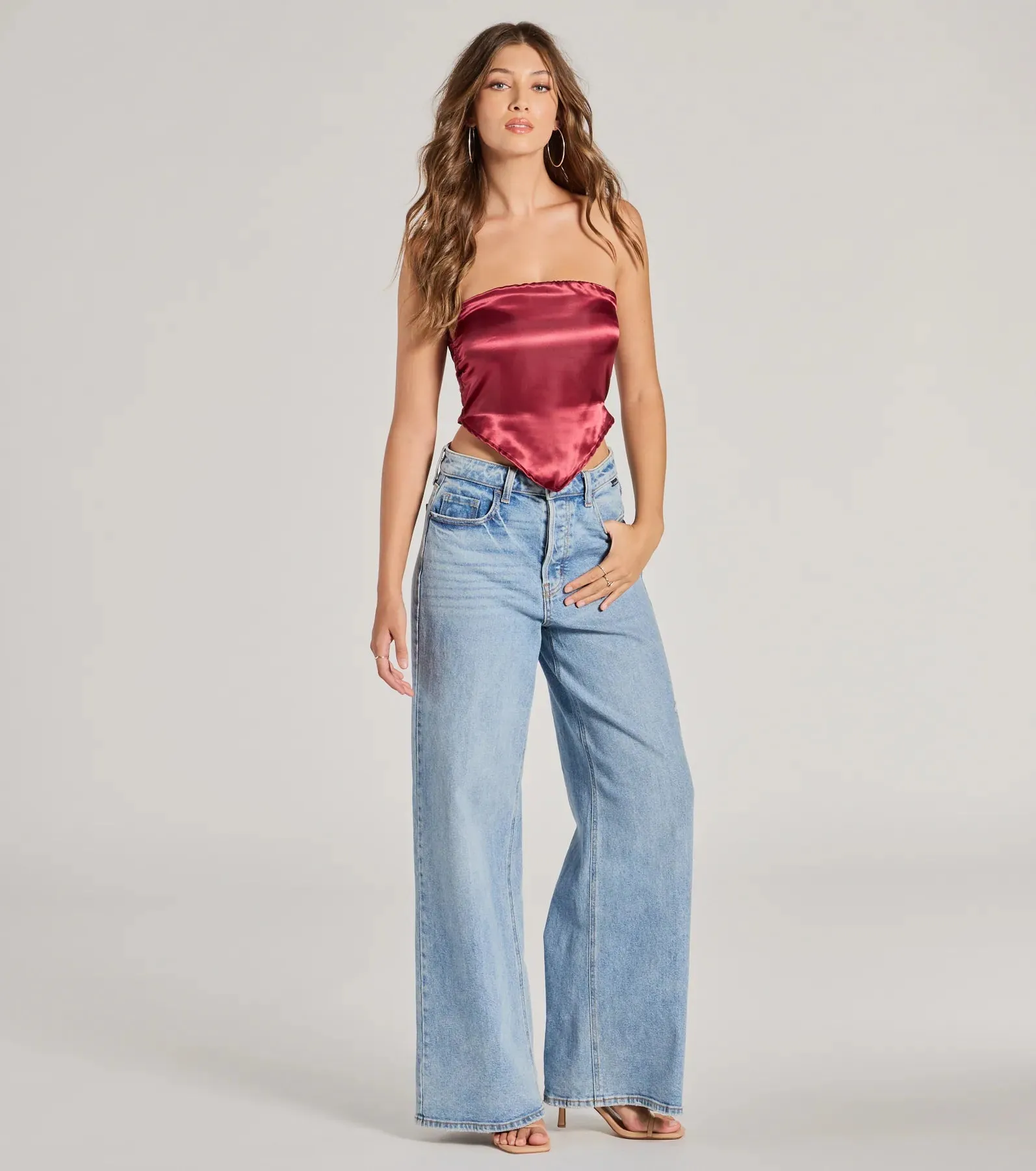 Chic Style Satin Cropped Tube Top sold by Windsor product image thumbnail 3