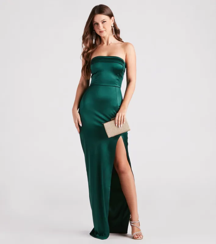 Sofie Formal Satin Strapless Long Dress sold by Windsor