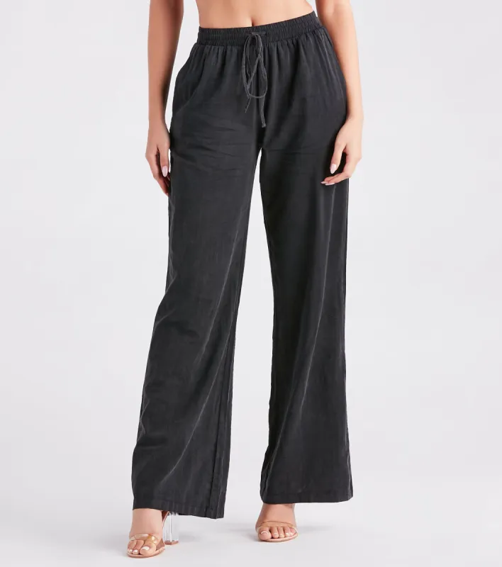 Weekend By The Bay Cotton Wide-Leg Pants sold by Windsor