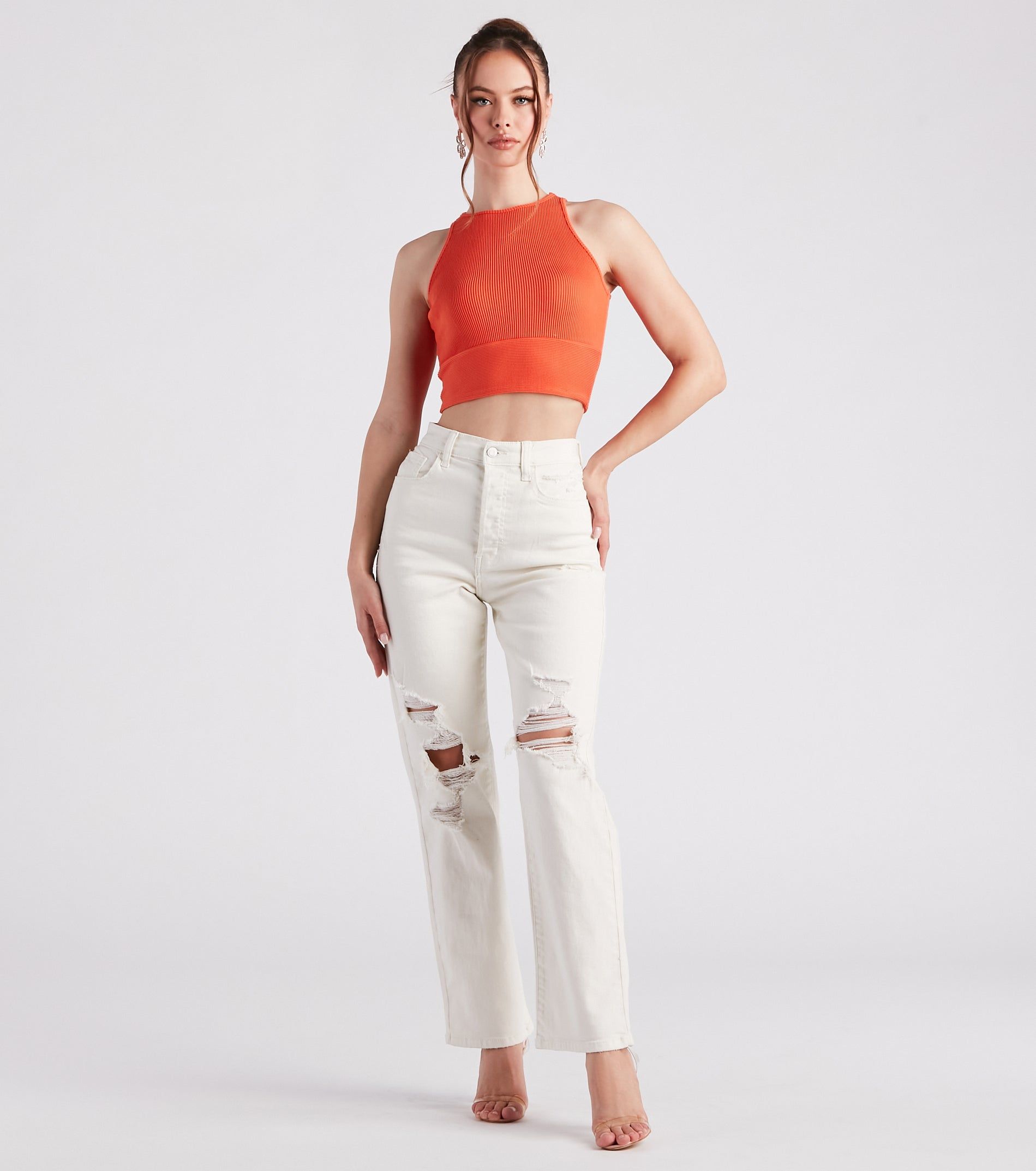 Hit Up The Basic Sleeveless Crop Top sold by Windsor product image thumbnail 7
