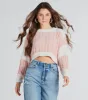 A Toast To Cute Chenille Striped Sweater sold by Windsor