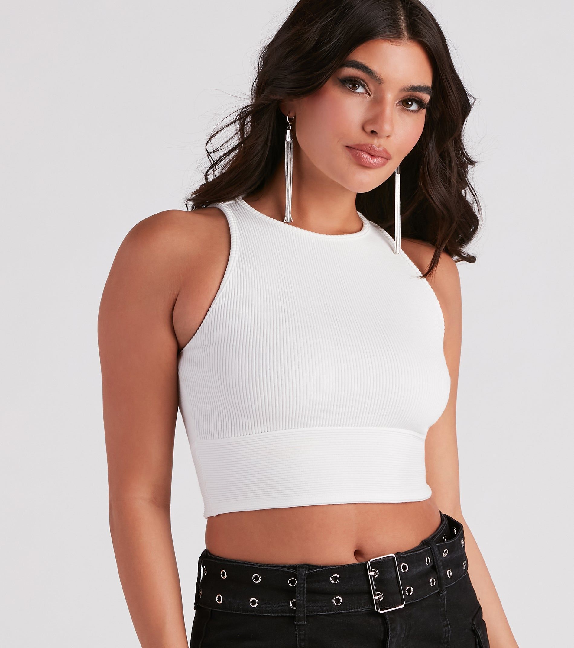 Hit Up The Basic Sleeveless Crop Top sold by Windsor product image thumbnail 4
