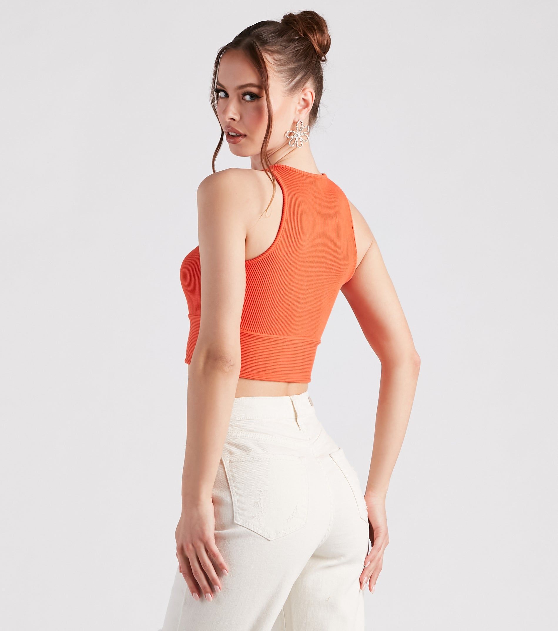 Hit Up The Basic Sleeveless Crop Top sold by Windsor product image thumbnail 6