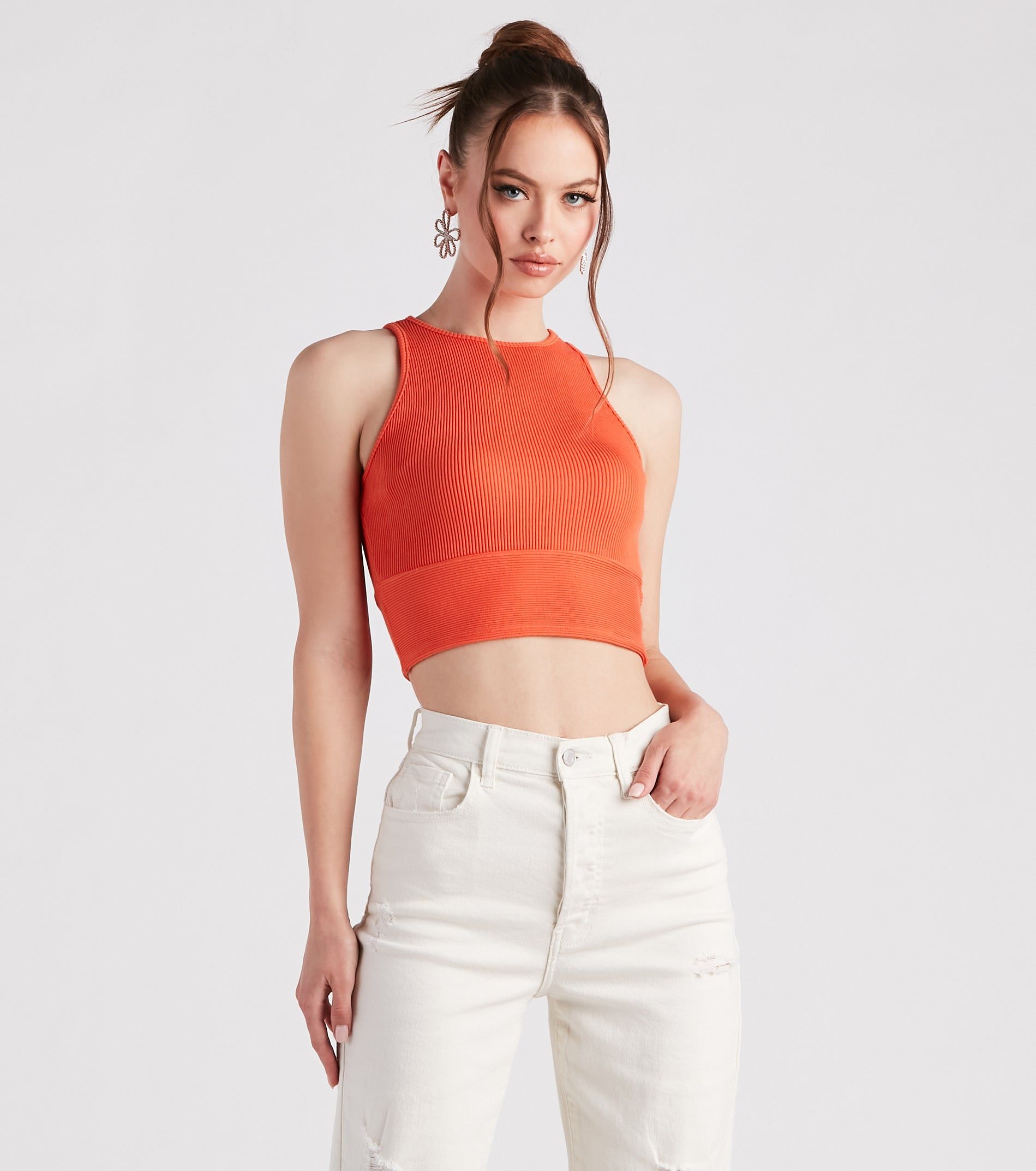 Hit Up The Basic Sleeveless Crop Top sold by Windsor product image thumbnail 5