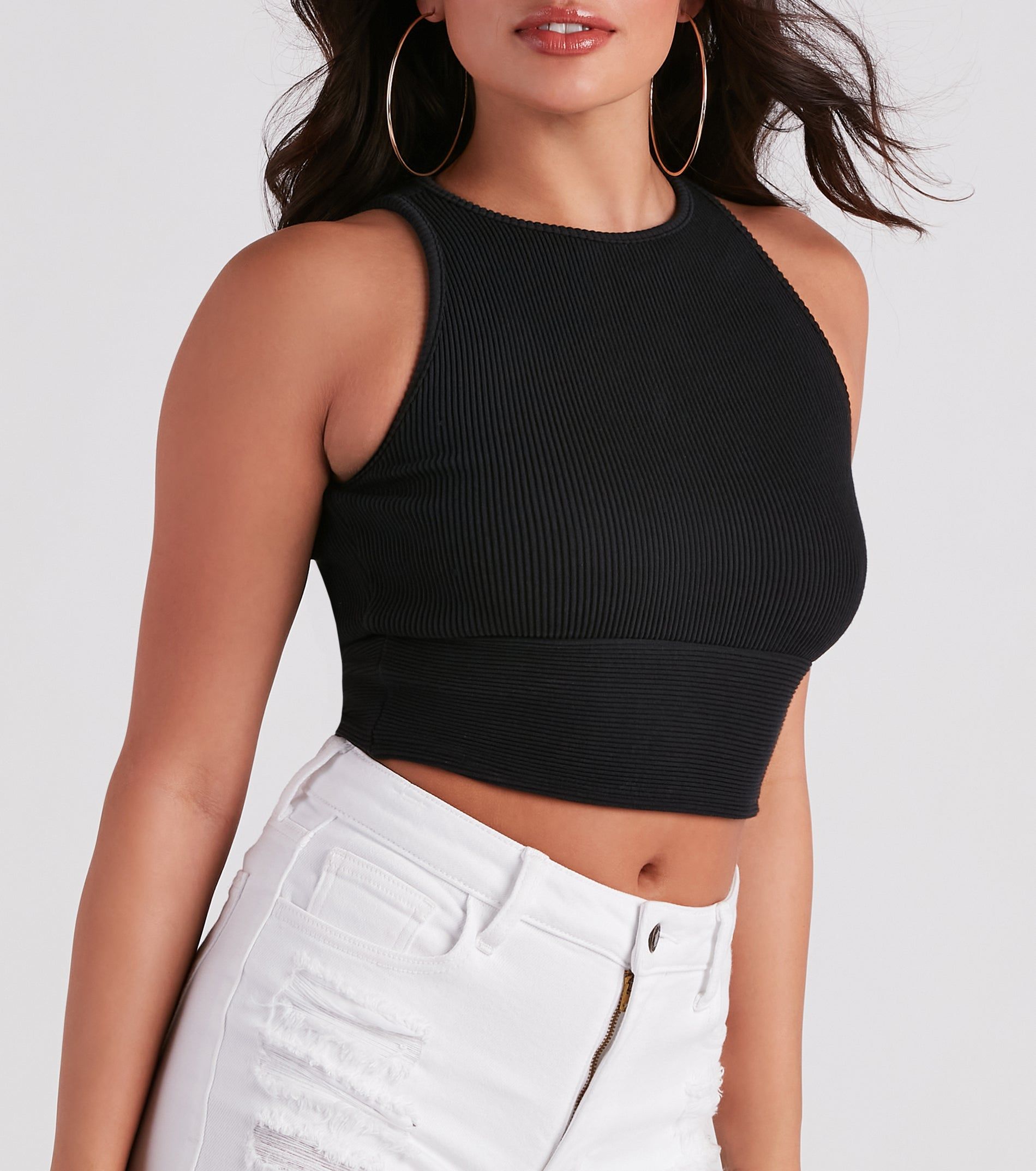 Hit Up The Basic Sleeveless Crop Top sold by Windsor product image thumbnail 12