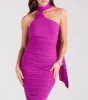 Divine Bloom Halter Rosette Flower Midi Dress sold by Windsor