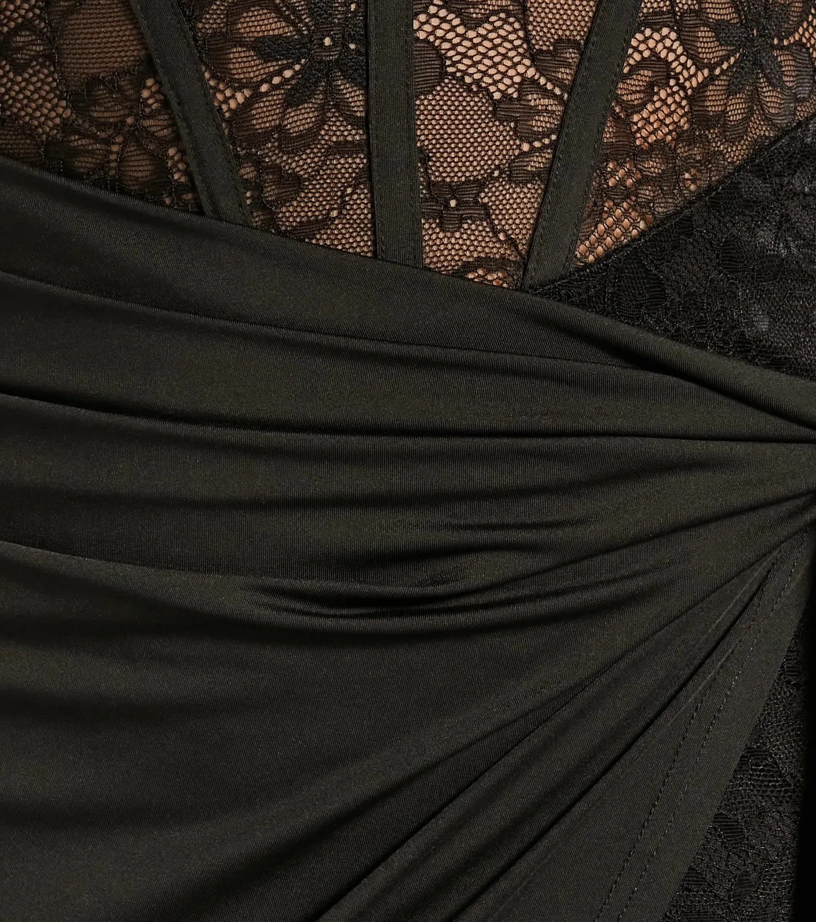 Exquisite Sultry Lace Bustier Wrap Bodycon Mini Dress sold by Windsor product image thumbnail 4