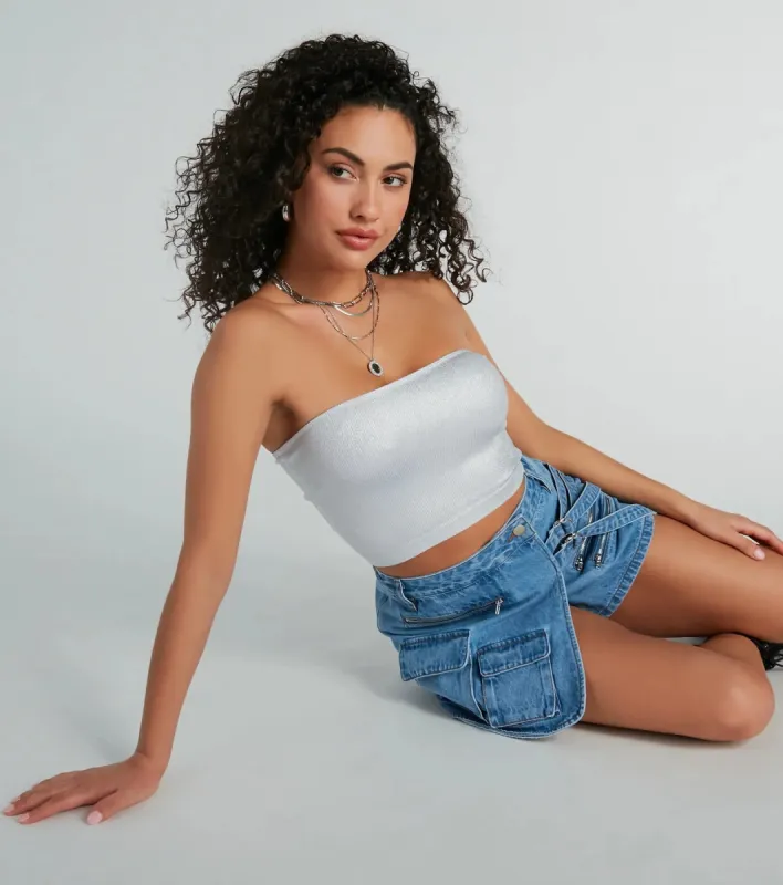 Sultry Gleam Seamless Metallic Bandeau Bra sold by Windsor