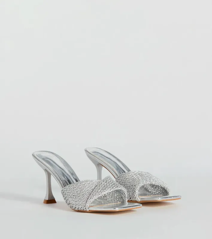 Fab Statement Twist Strap Metallic Stiletto Mules sold by Windsor