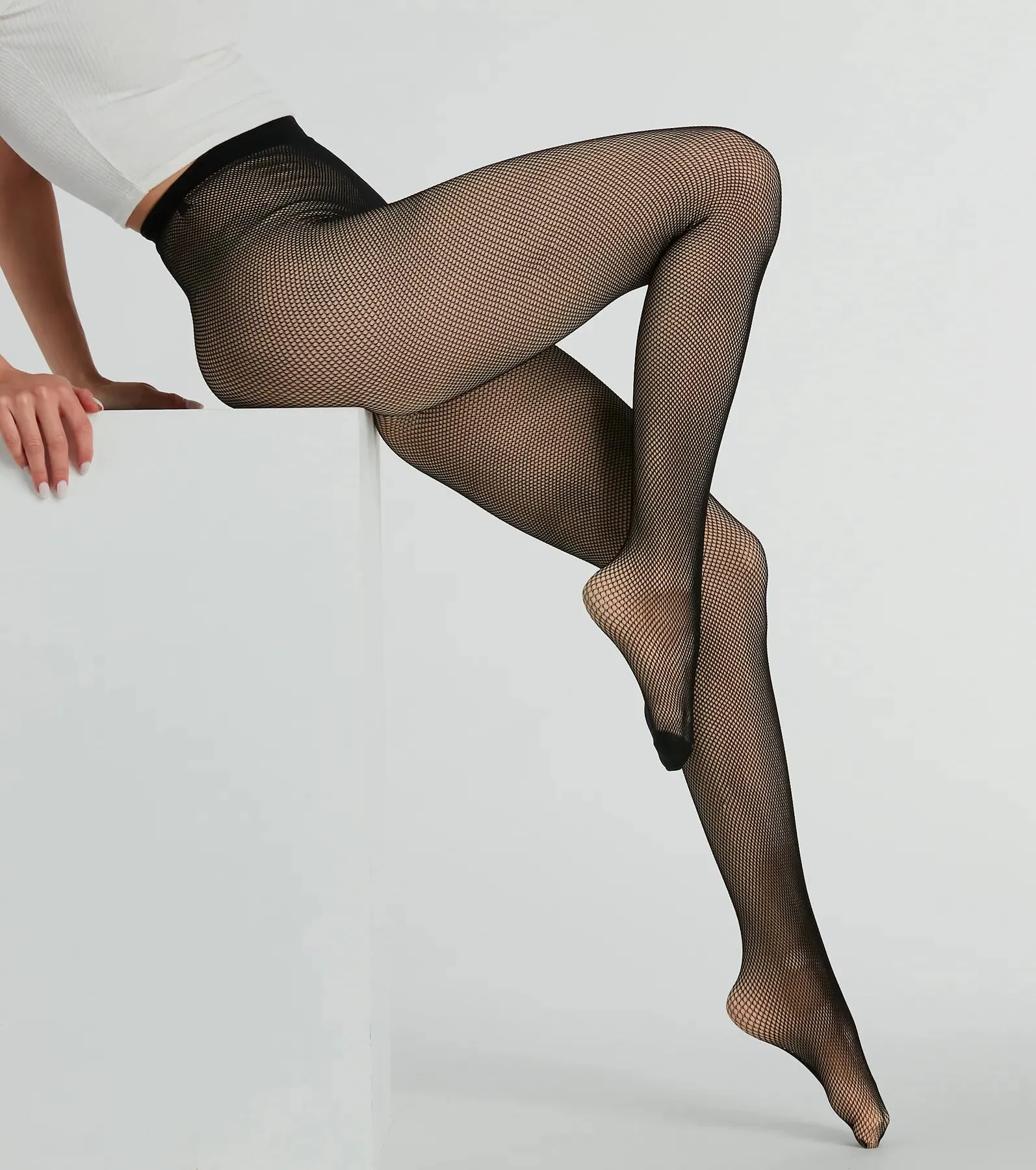Sheer Secret Faux Sheer Lined Fishnet Tights sold by Windsor