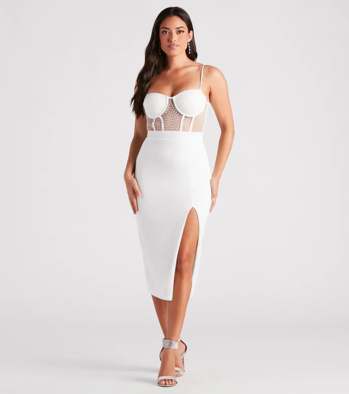 Destiny Formal Bustier Midi Dress sold by Windsor