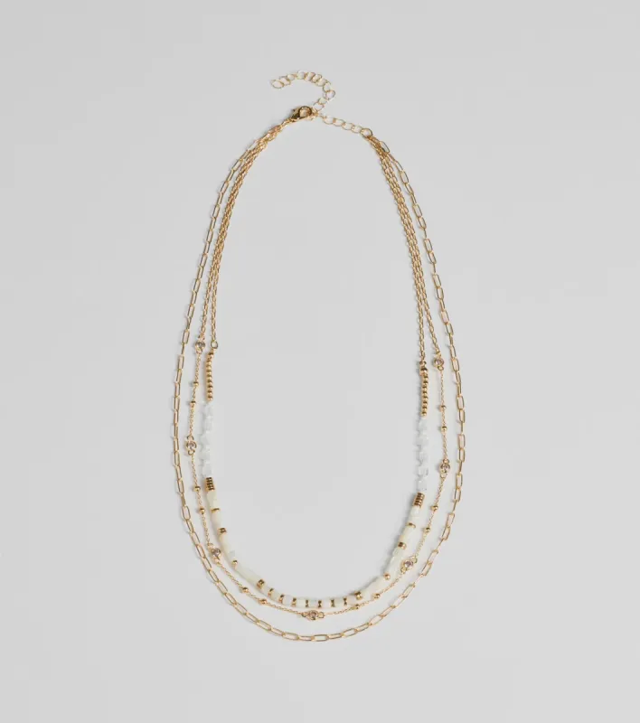 Three Way Tie Layered Bead Necklace sold by Windsor