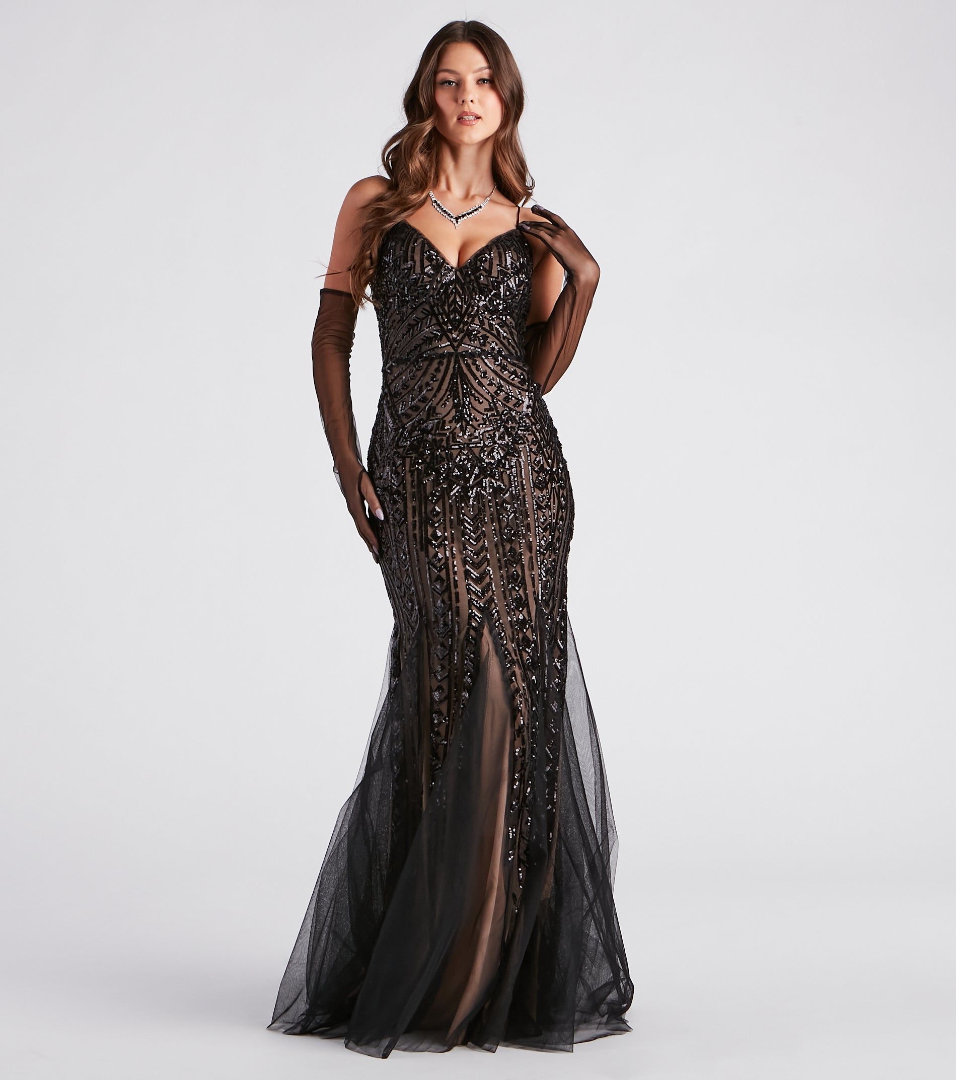 Effortlessly Glam Sheer Long Gloves sold by Windsor product image thumbnail 3