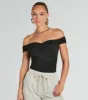 Ready To Go Off-The-Shoulder Bodysuit sold by Windsor