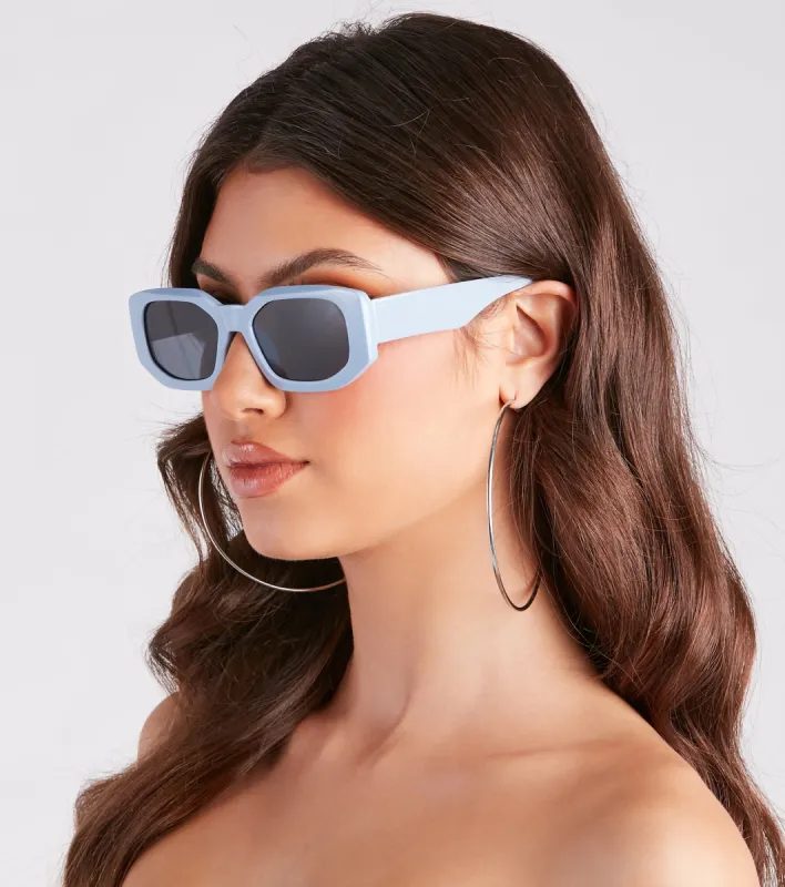 Level Up Rectangular Frame Sunglasses sold by Windsor