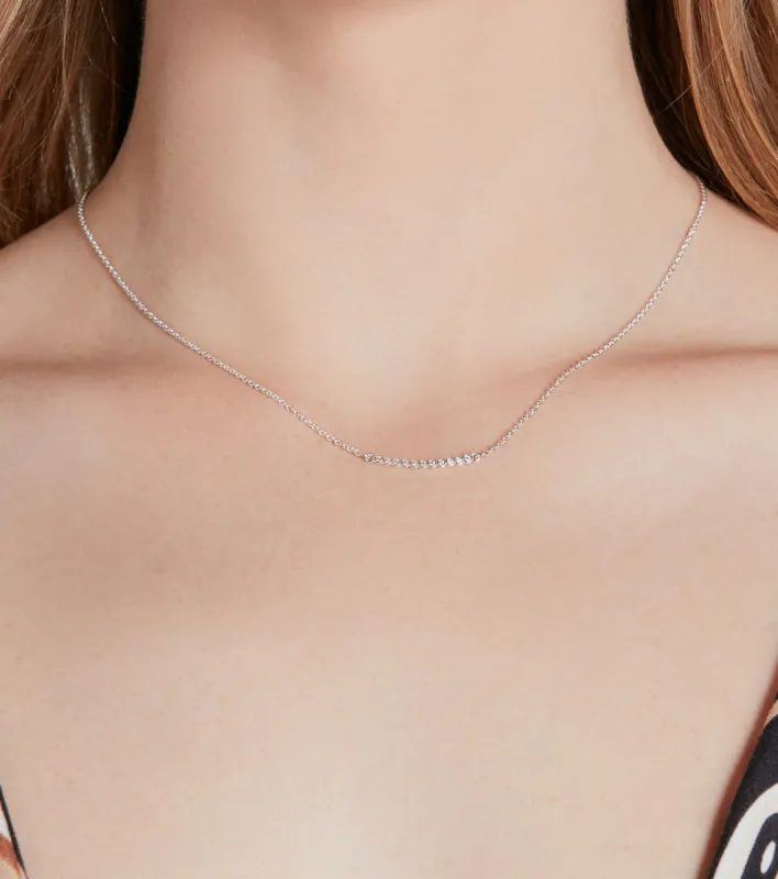Dainty Bliss Sterling Silver Plated Cubic Zirconia Chain Necklace sold by Windsor