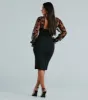 Feeling Royal Crepe Mesh Long Sleeve Mini Dress sold by Windsor