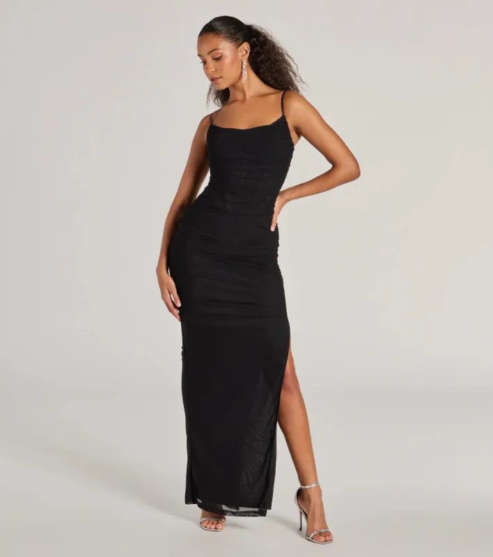 Gloria V-Neck Lace Corset Slim Mesh Formal Dress sold by Windsor