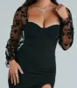 Feeling Royal Crepe Mesh Long Sleeve Mini Dress sold by Windsor