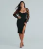 Feeling Royal Crepe Mesh Long Sleeve Mini Dress sold by Windsor