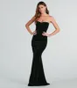 May Formal Velvet Rhinestone Mermaid Long Dress sold by Windsor