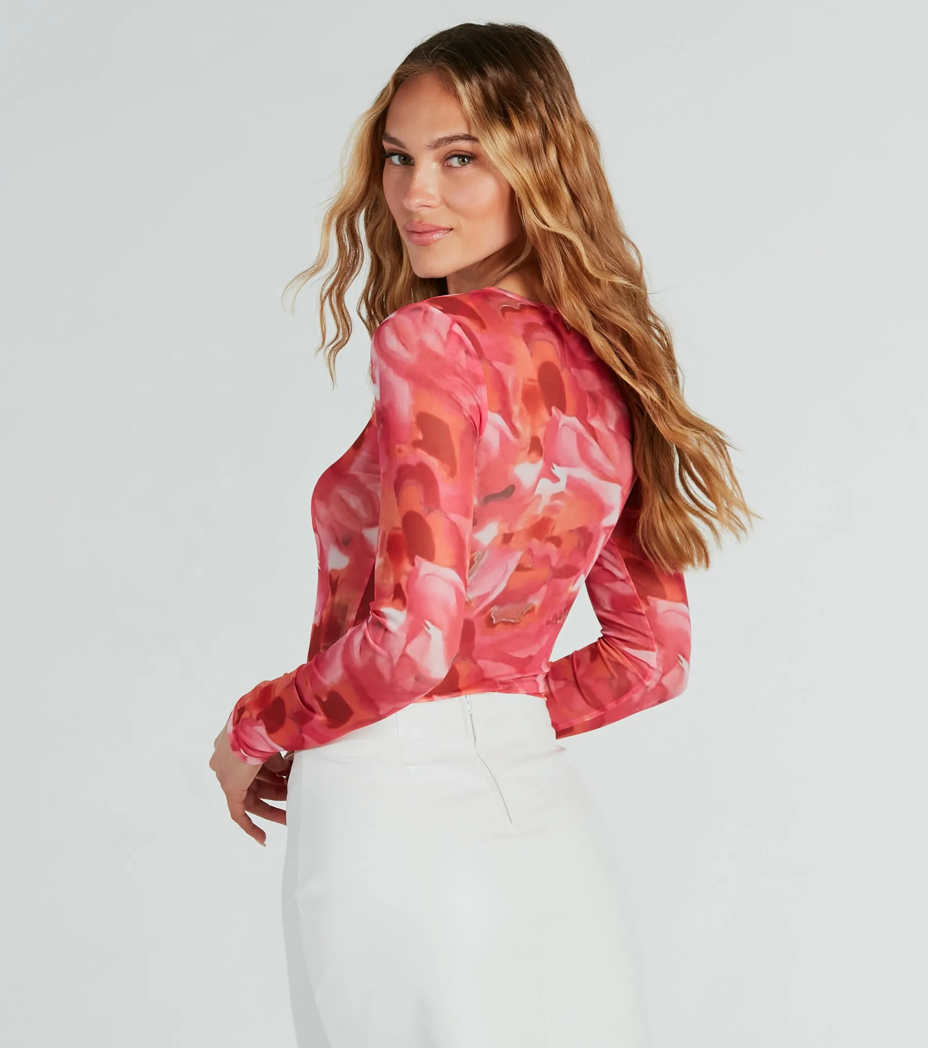 Artsy Vibes Abstract Print Mesh Bodysuit sold by Windsor product image thumbnail 2