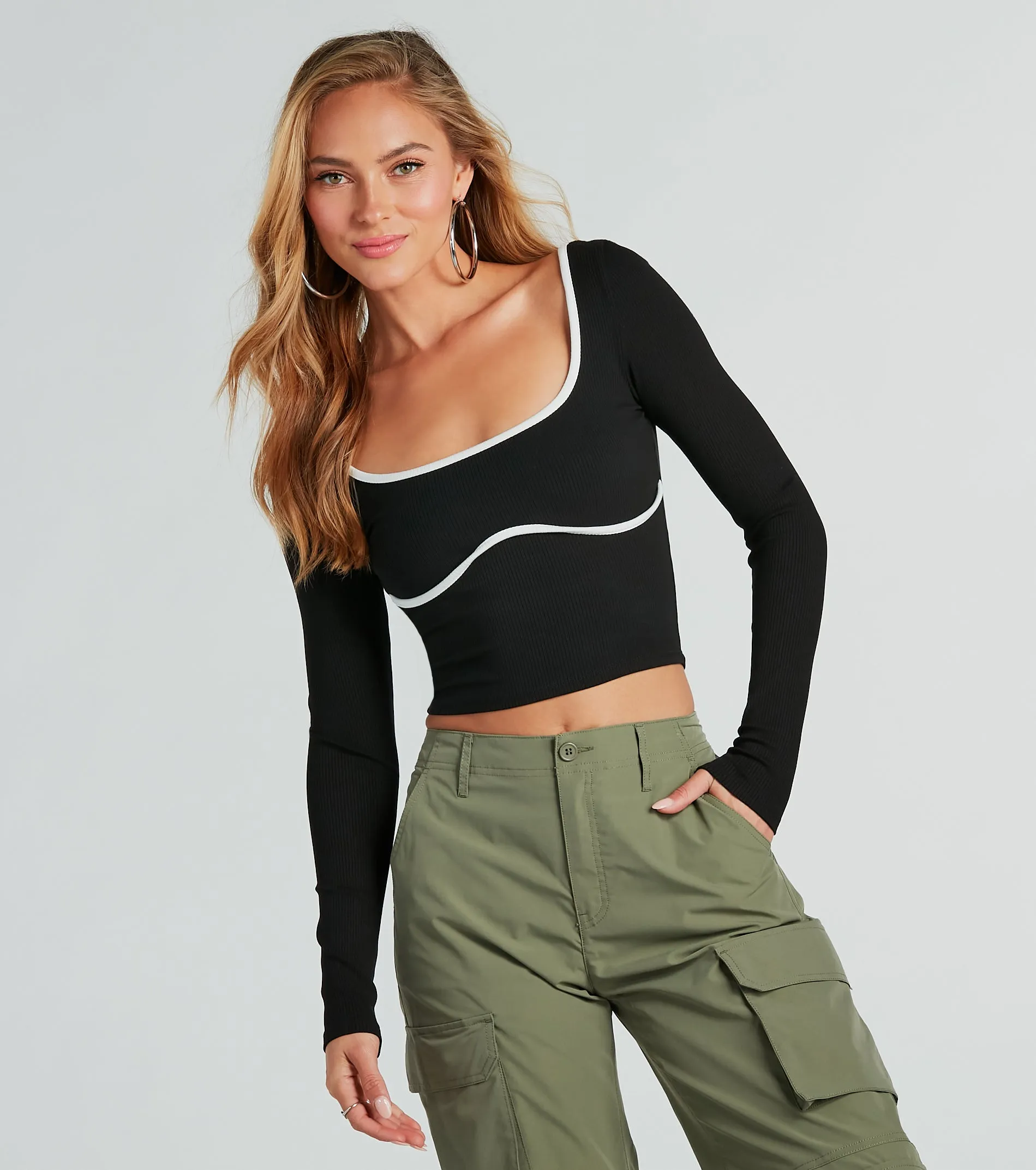 Read Between The Lines Contrast Crop Top sold by Windsor