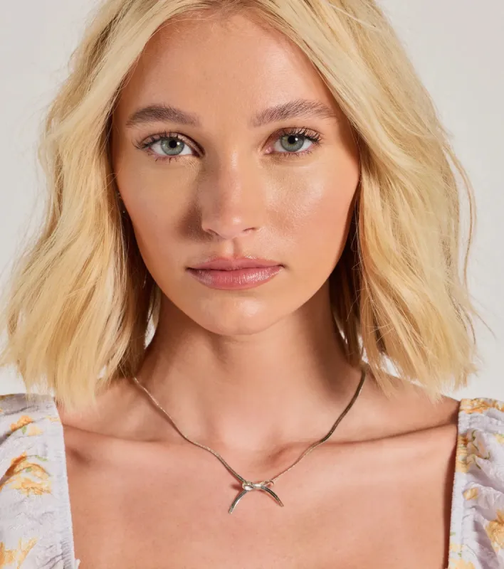 Just As Sweet Dainty Bow Choker Necklace sold by Windsor