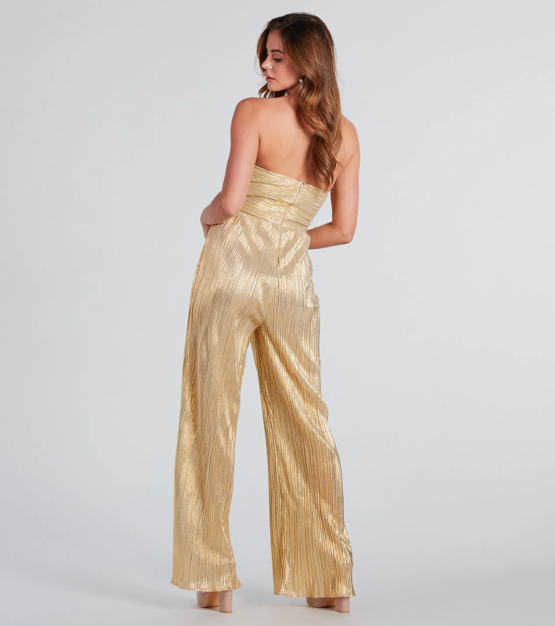 All The Attention Metallic Strapless Jumpsuit sold by Windsor product image thumbnail 2