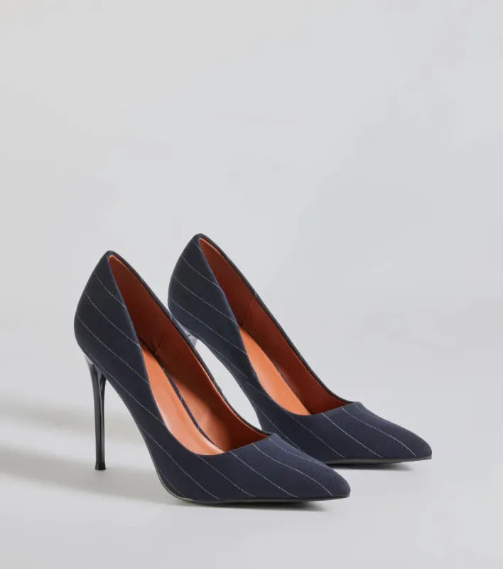 Pursuit Of Chic Pinstriped Stiletto Pumps sold by Windsor