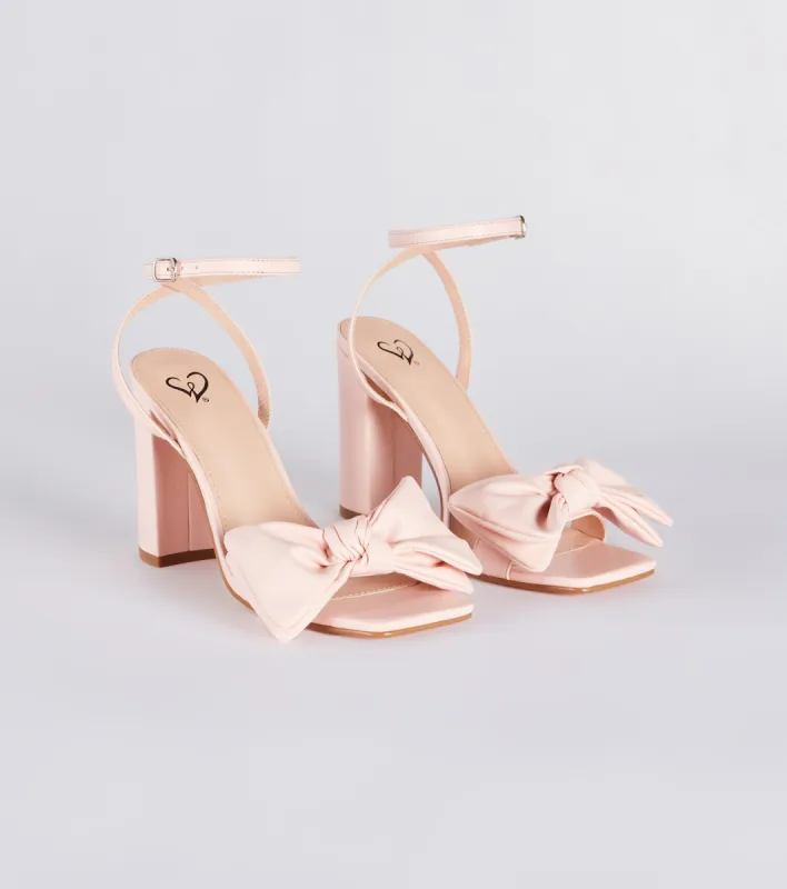 Treat Myself Statement Bow Block Heels sold by Windsor