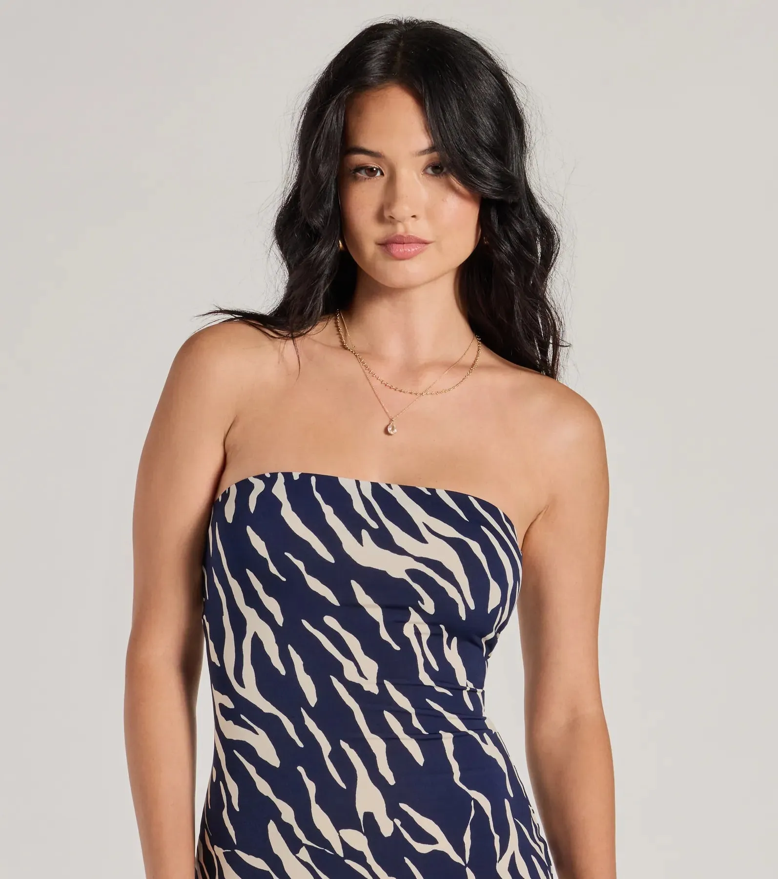 Wild For Style Strapless Zebra Print Midi Dress sold by Windsor product image thumbnail 3