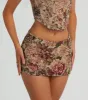 So Rare Floral Tapestry Micro Mini Skort sold by Windsor