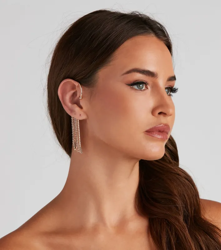 Fringe Rhinestone Ear Cuff sold by Windsor