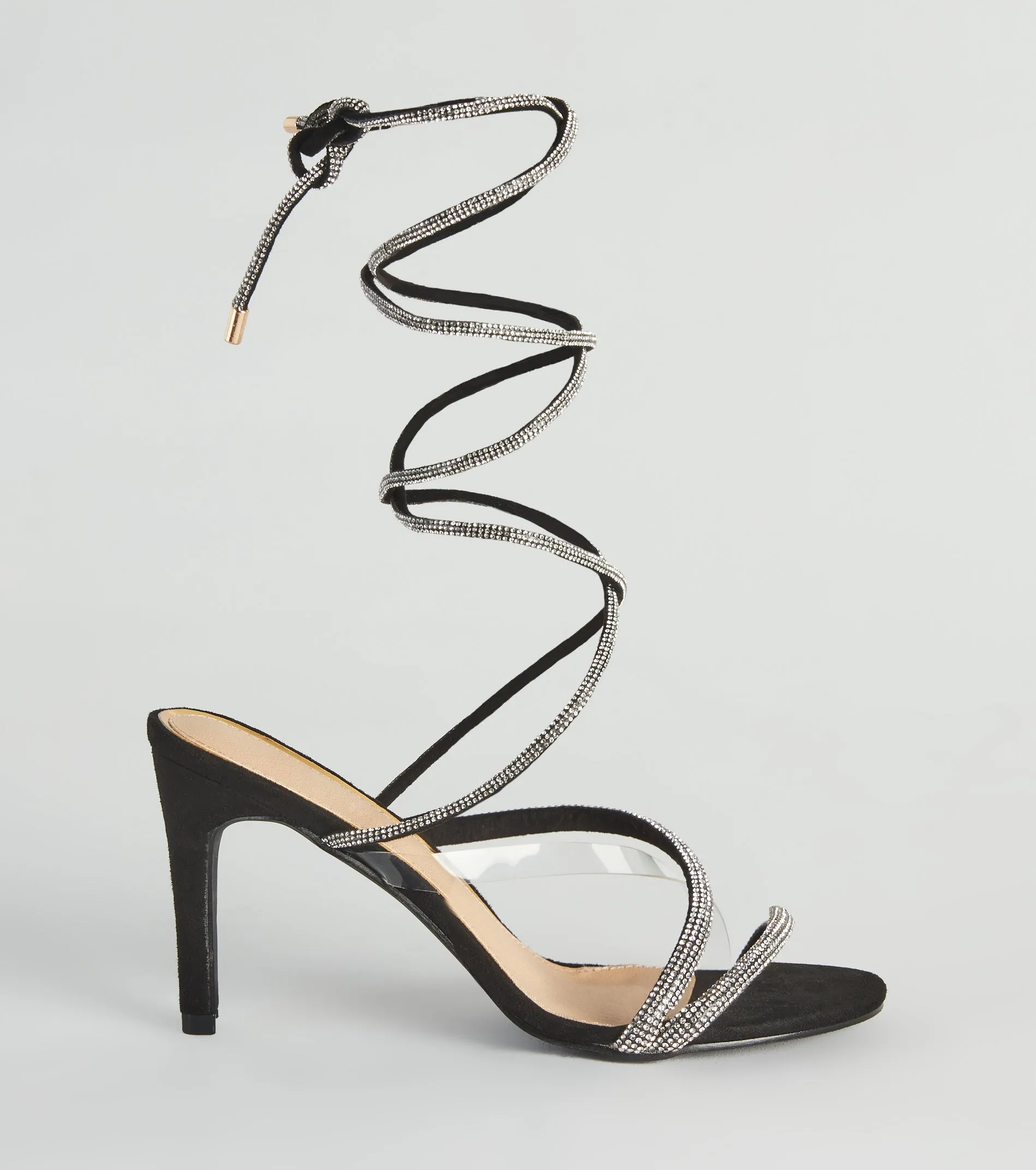 Oh-So-Dramatic Rhinestone Lace-Up Stiletto Heels sold by Windsor product image thumbnail 2