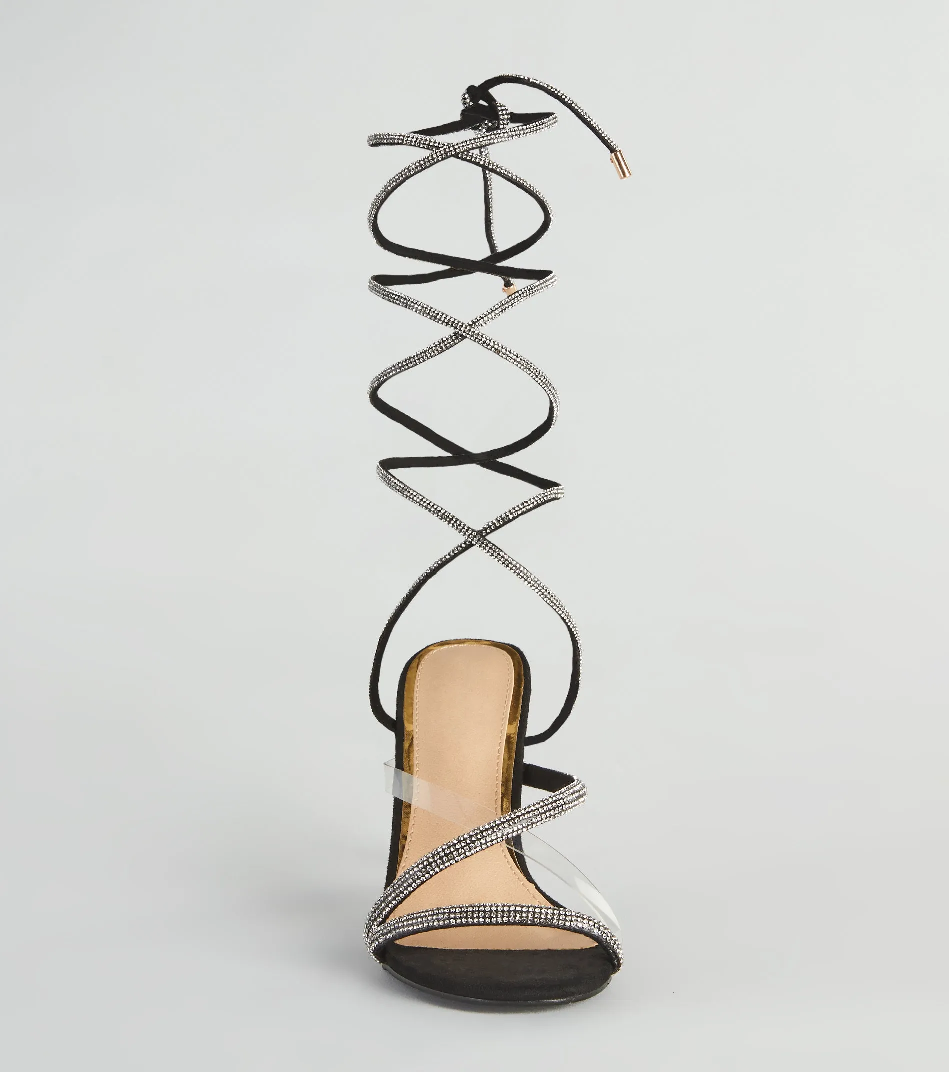 Oh-So-Dramatic Rhinestone Lace-Up Stiletto Heels sold by Windsor product image thumbnail 3