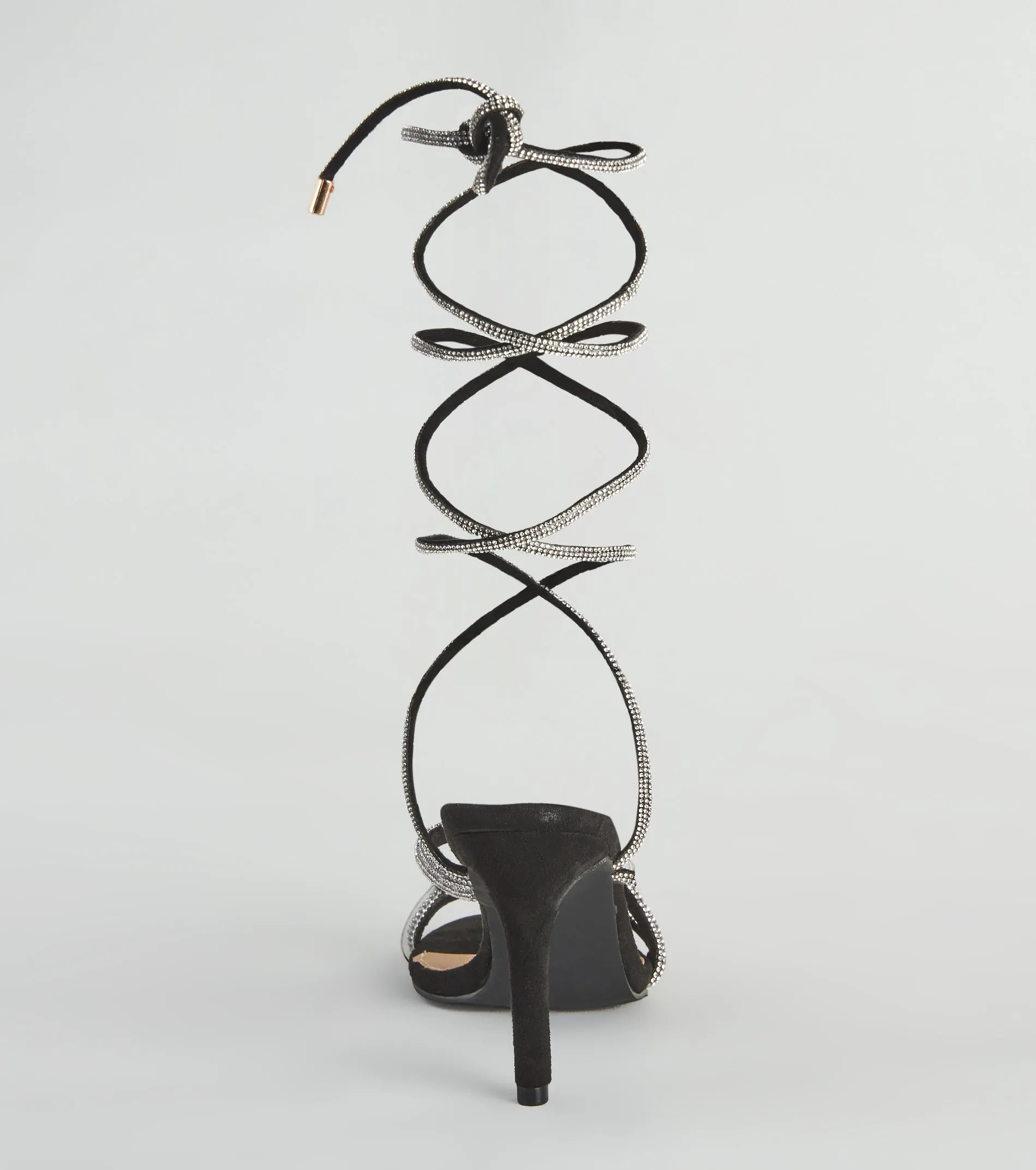 Oh-So-Dramatic Rhinestone Lace-Up Stiletto Heels sold by Windsor product image thumbnail 4