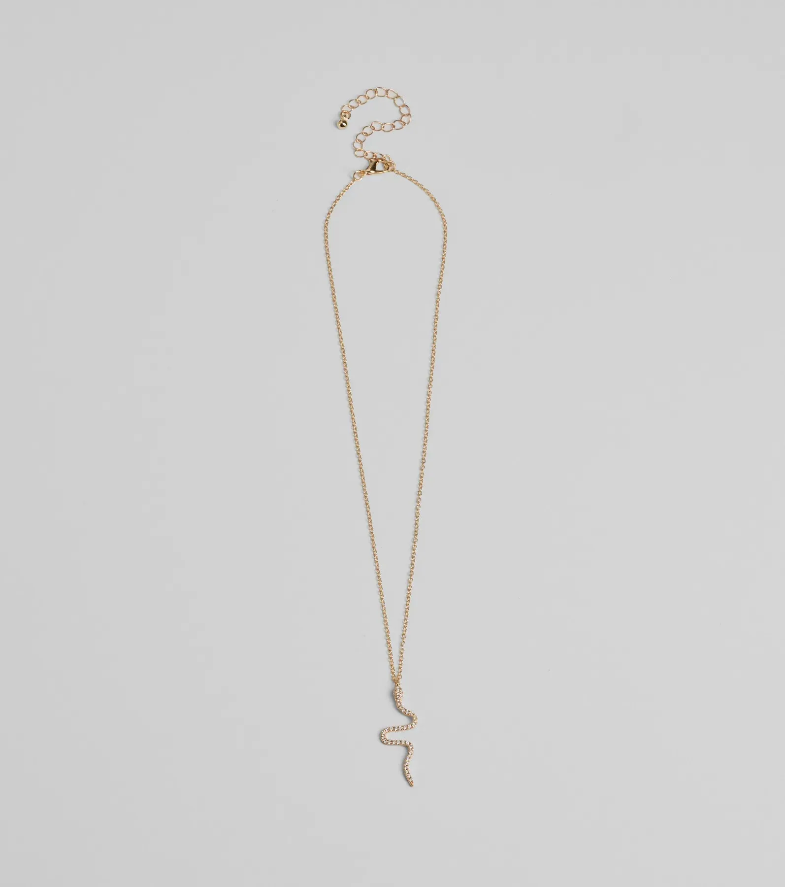 Made You Rattle Rhinestone Snake Charm Necklace sold by Windsor