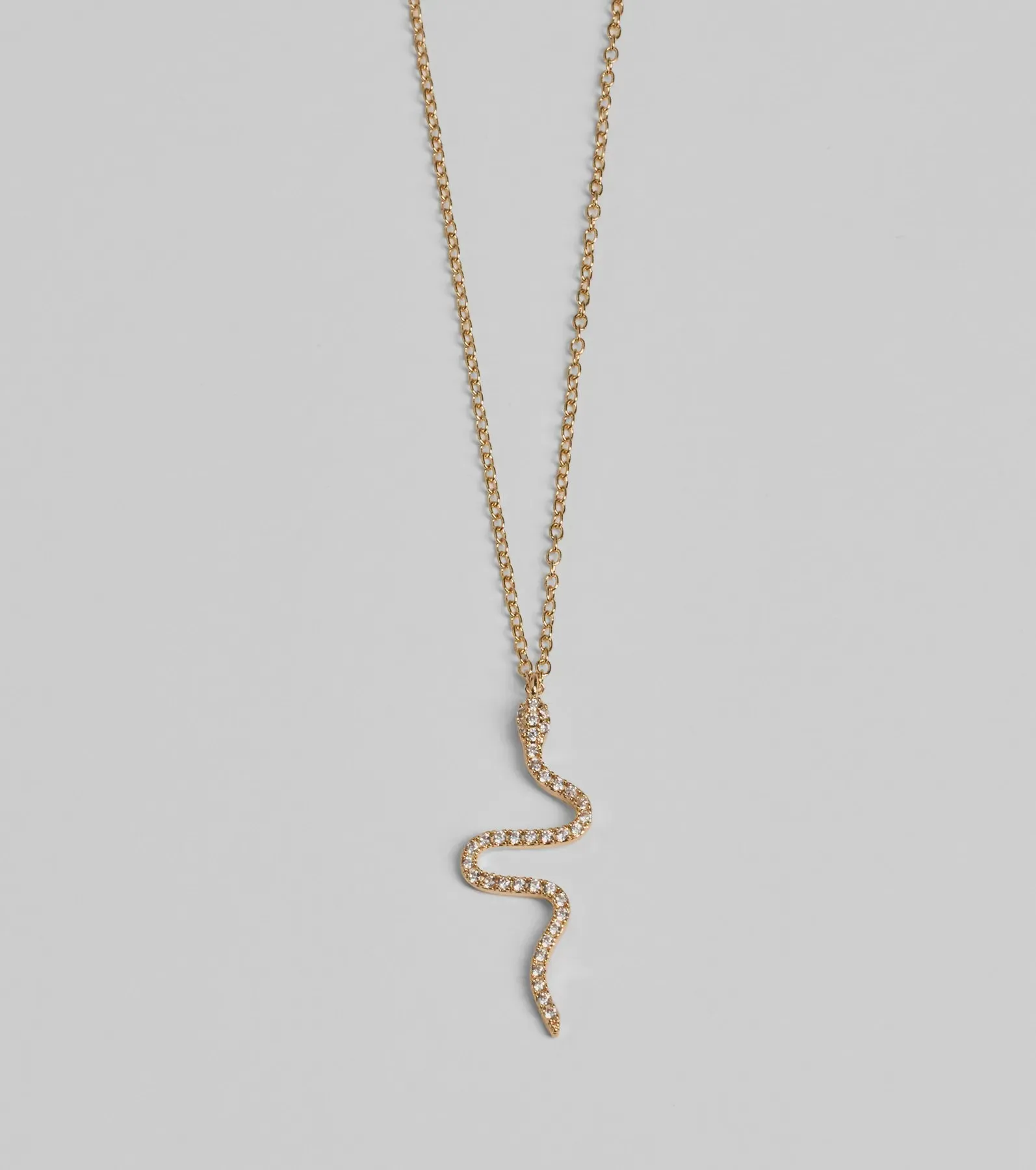 Made You Rattle Rhinestone Snake Charm Necklace sold by Windsor product image thumbnail 2