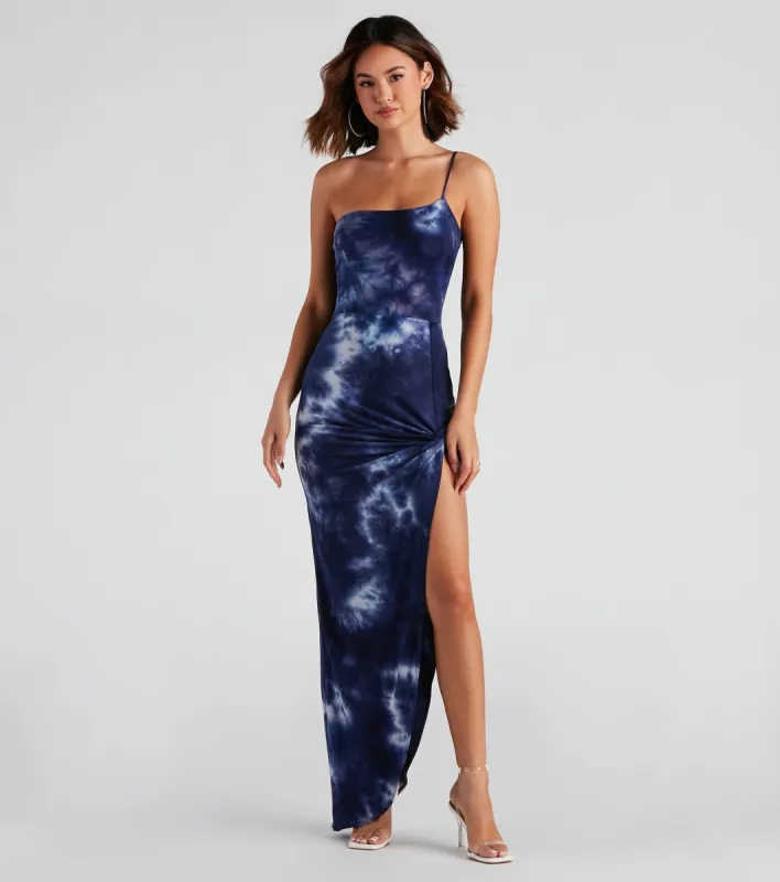 Tie Dye For One Shoulder Dress sold by Windsor