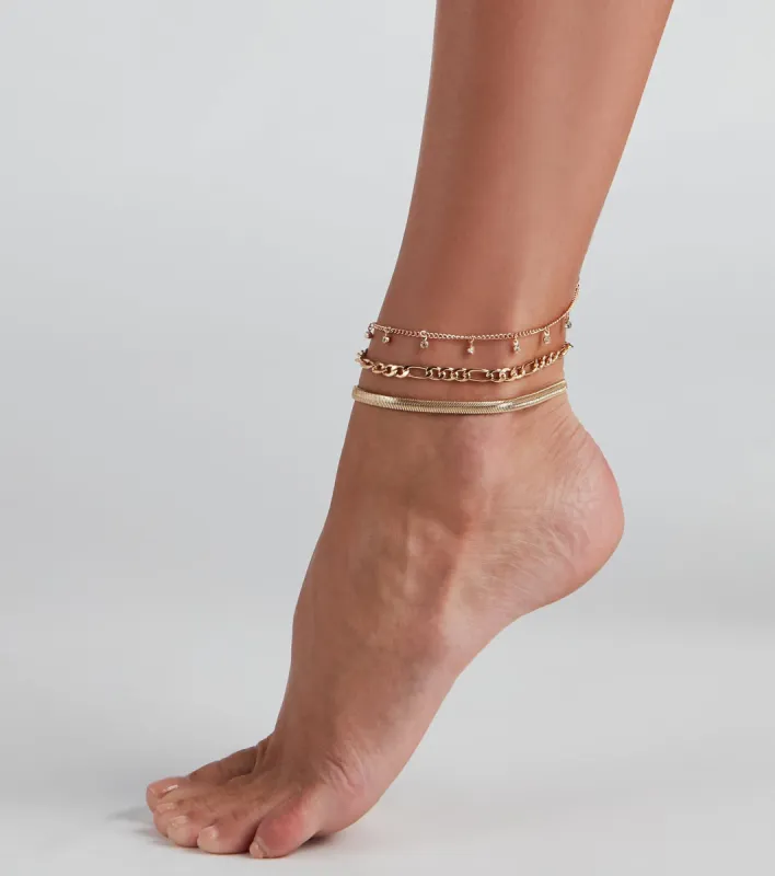Perfect Trio Three Pack Anklets sold by Windsor