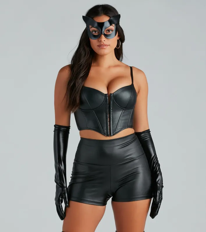 PLACEHOLDER - Bold Moment Faux Leather Corset Top sold by Windsor