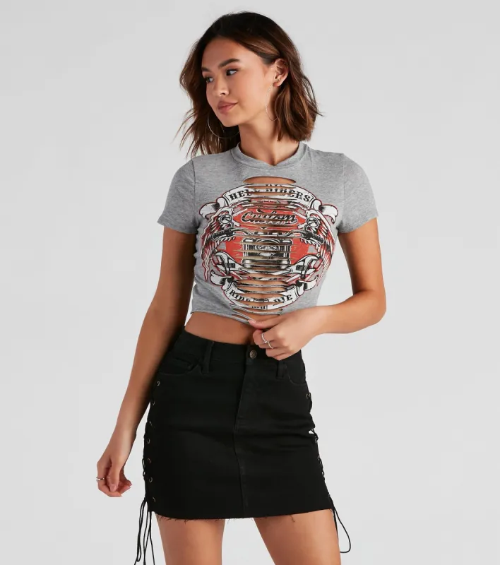 Ride Or Die Moto Graphic Slash Tee sold by Windsor