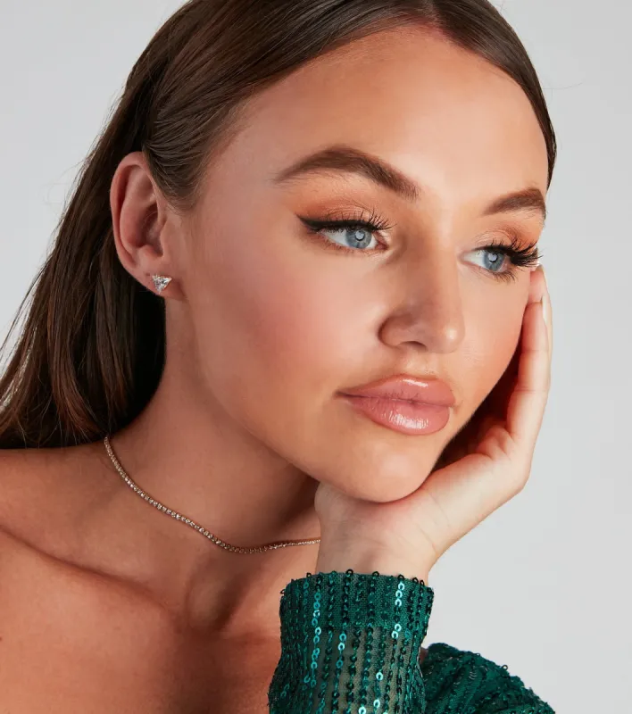 Chic Five-Pack CZ Stud Earrings sold by Windsor