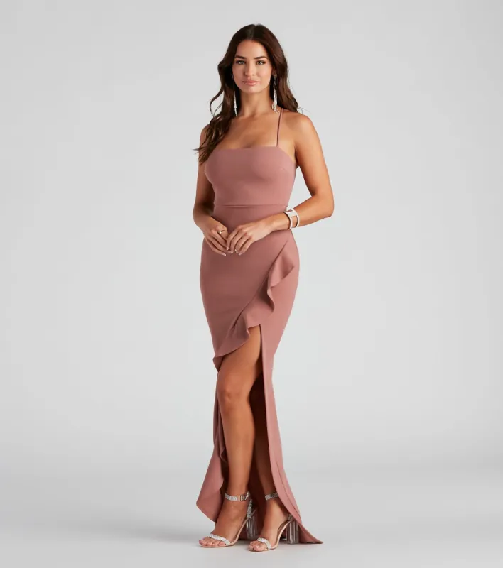 PLACEHOLDER - Tiffany Sleeveless High Slit Formal Dress sold by Windsor