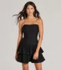 Lovely Arrival Strapless Ruffled Skater Dress sold by Windsor