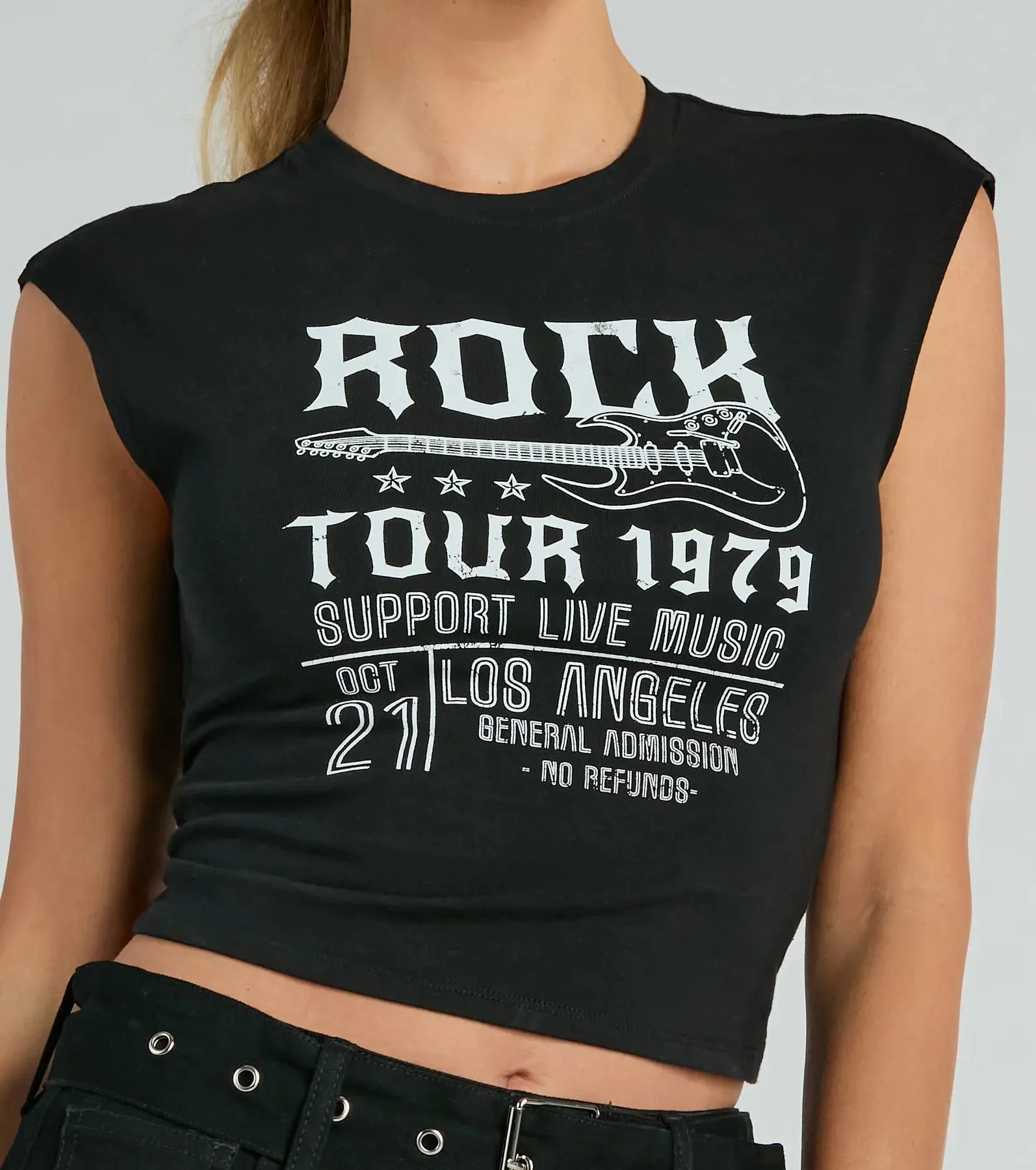 Rock Tour 1979 Muscle Open Back Graphic Tee sold by Windsor product image thumbnail 3