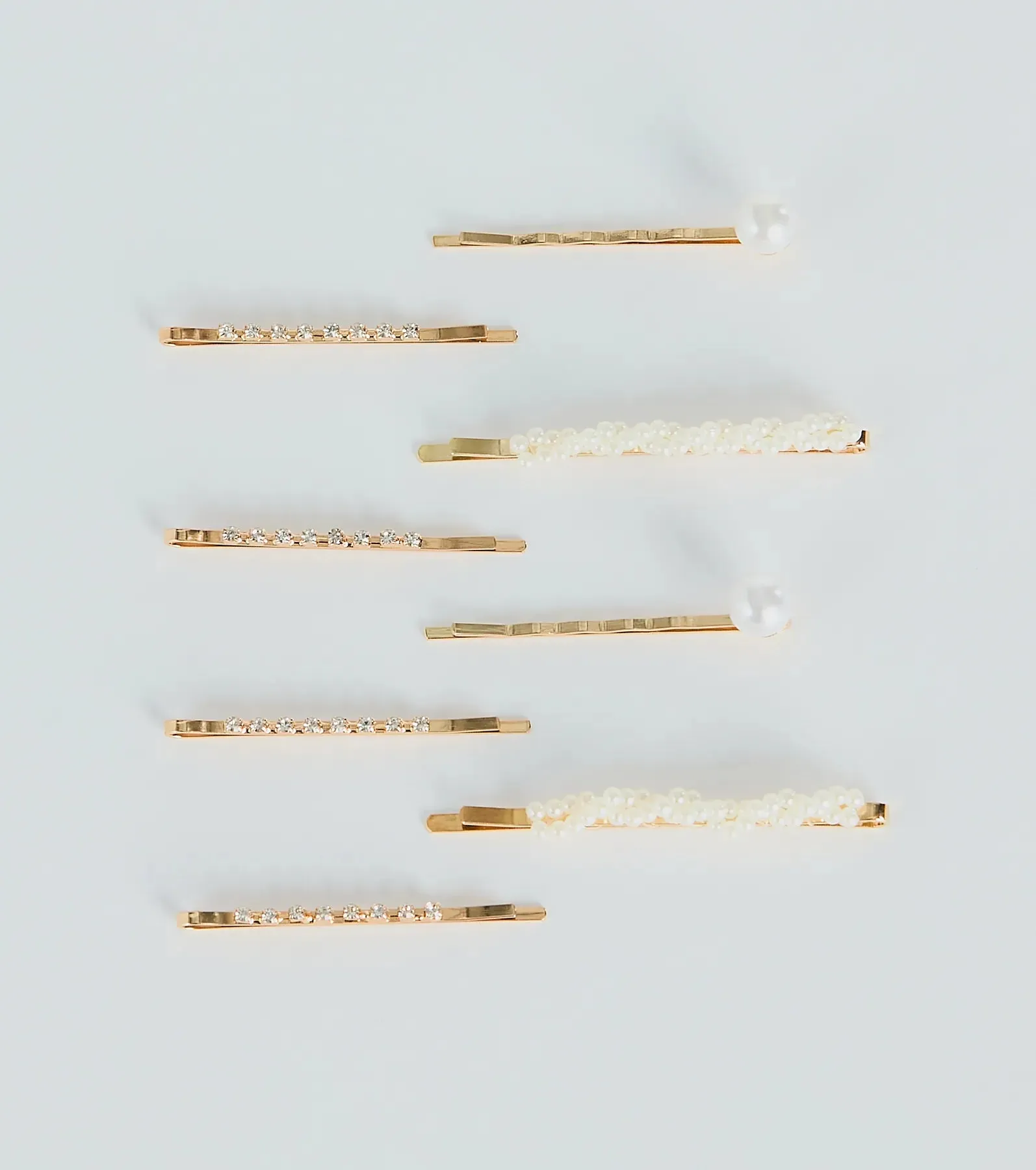 Dainty Luxe Pearl And Rhinestone Hair Pin Set sold by Windsor