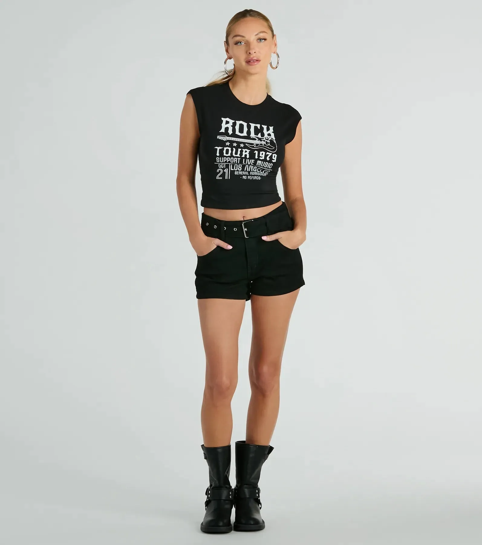 Rock Tour 1979 Muscle Open Back Graphic Tee sold by Windsor product image thumbnail 4